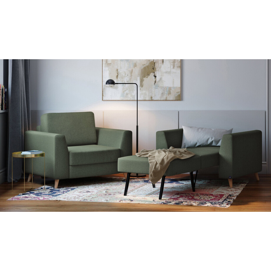 BRUNO slaapstoel 70cm in groen | praktisch formaat | stevig massief hout & boxspringcomfort BRUNO slaapstoel 70cm in groen | praktisch formaat | stevig massief hout & boxspringcomfort afbeelding 1