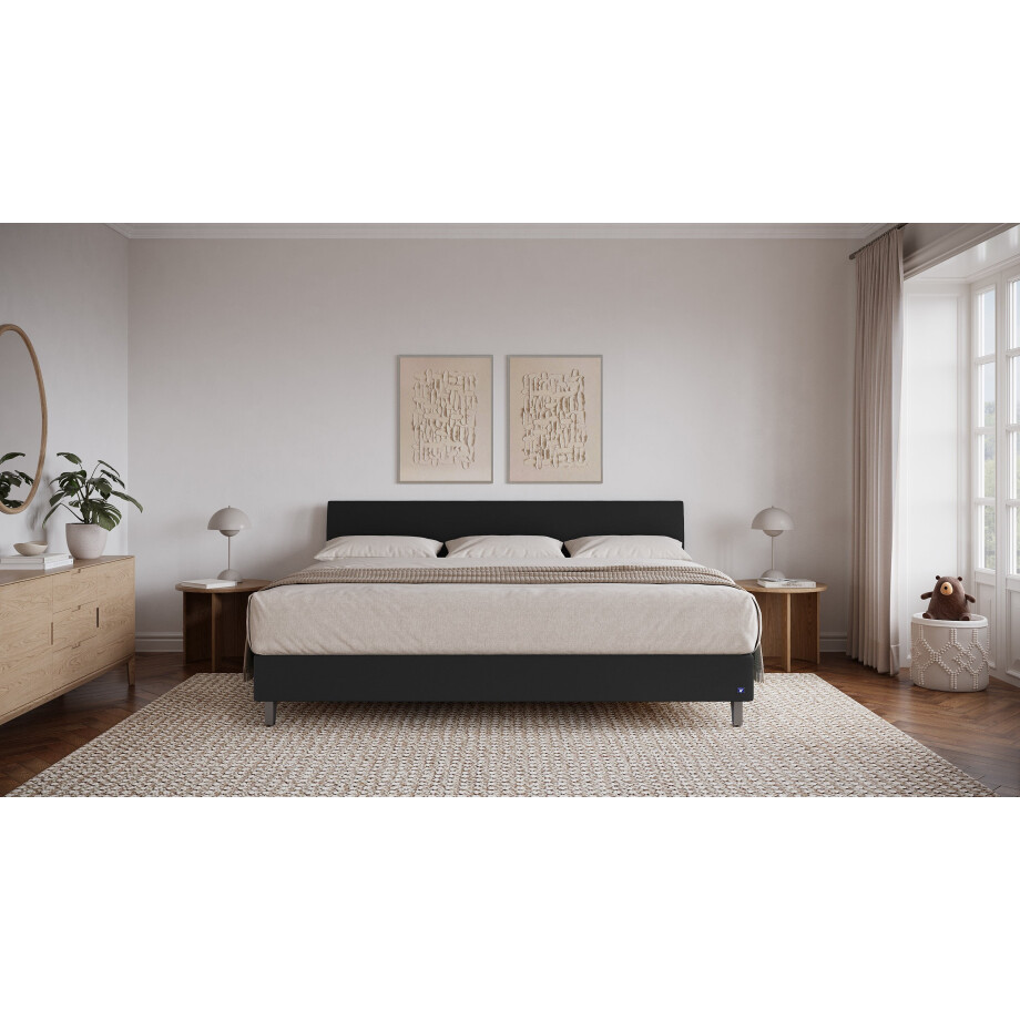 BRUNO familiebed 240x200cm in zwart /  antraciet | XXL boxspringbed premium | meervoudig bekroond voor design en kwaliteit afbeelding 1