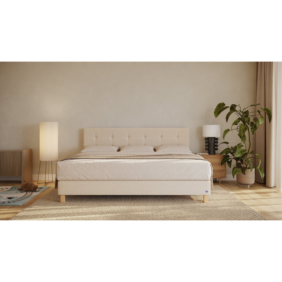 BRUNO familiebed 240x200cm in beige | XXL boxspringbed premium | meervoudig bekroond voor design en kwaliteit afbeelding 1