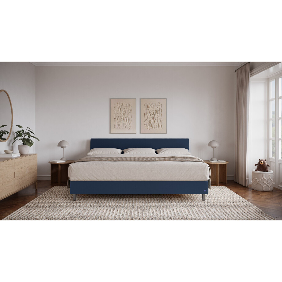 BRUNO familiebed 240x200cm in blauw | XXL boxspringbed premium | meervoudig bekroond voor design en kwaliteit afbeelding 1