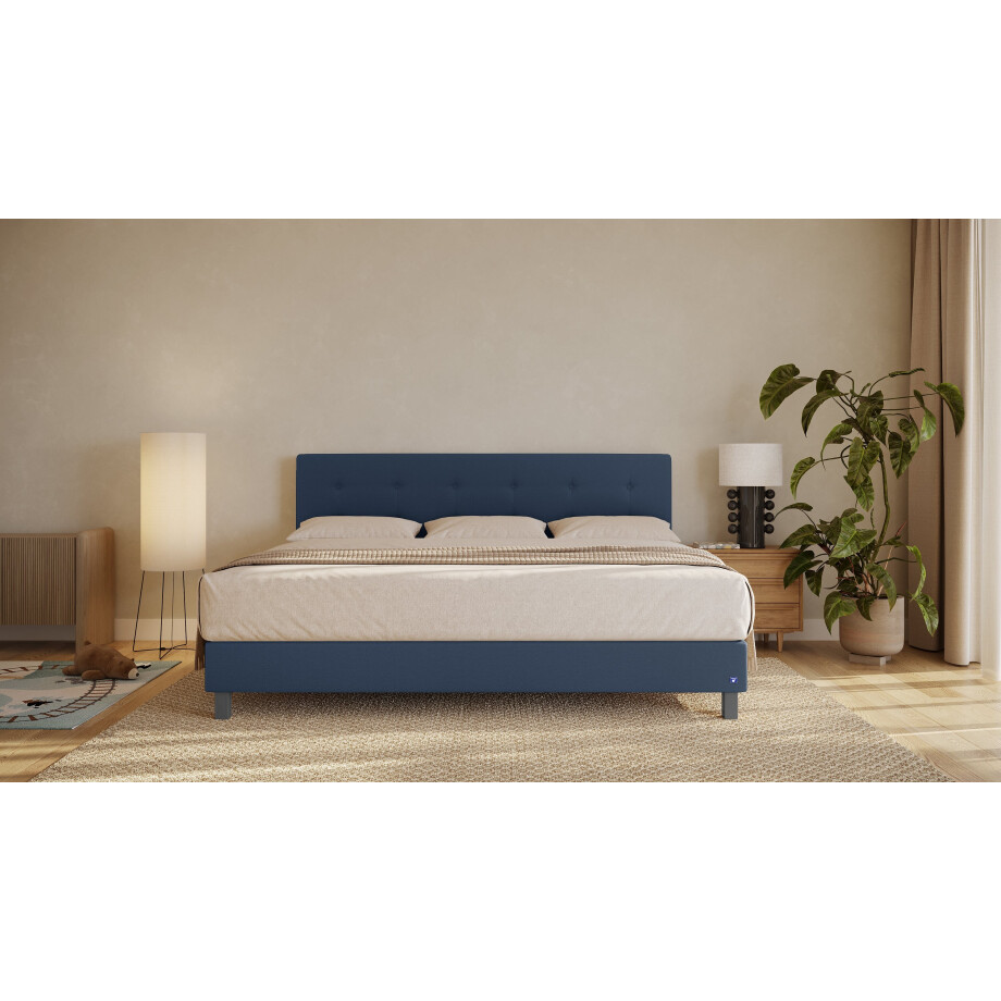 BRUNO familiebed 240x200cm in blauw | XXL boxspringbed premium | meervoudig bekroond voor design en kwaliteit afbeelding 1