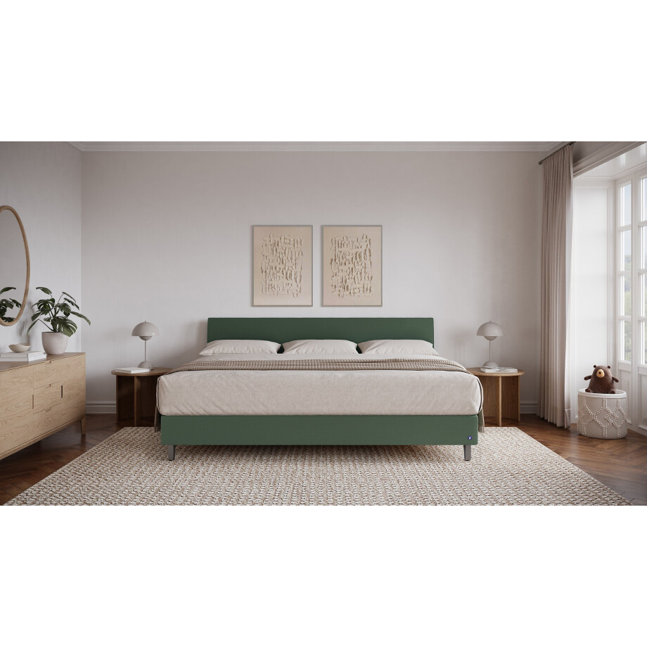 BRUNO familiebed 240x200cm in mosgroen | XXL boxspringbed premium | meervoudig bekroond voor design en kwaliteit afbeelding 1