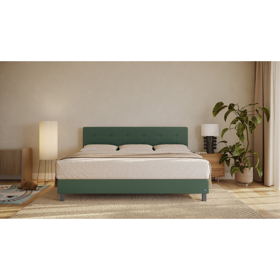 BRUNO familiebed 240x200cm in mosgroen | XXL boxspringbed premium | meervoudig bekroond voor design en kwaliteit afbeelding 1