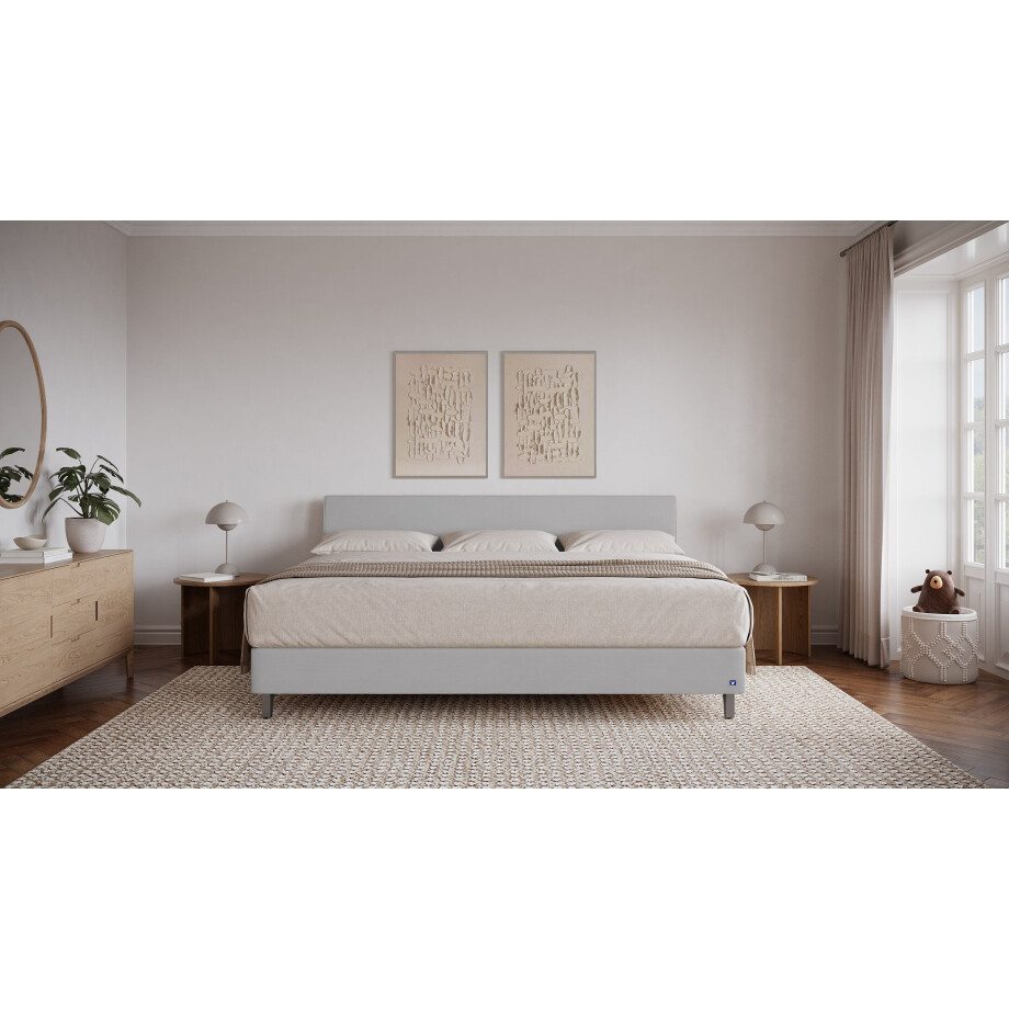 BRUNO familiebed 240x200cm in lichtgrijs | XXL boxspringbed premium | meervoudig bekroond voor design en kwaliteit afbeelding 1