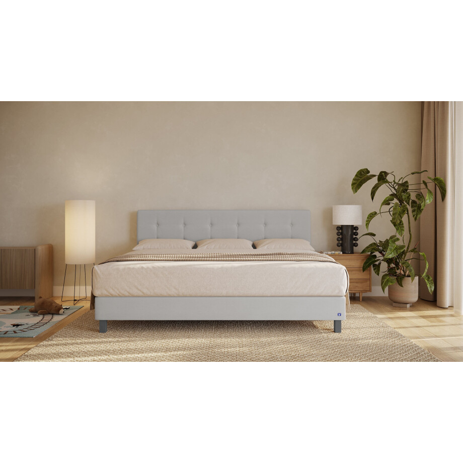 BRUNO familiebed 240x200cm in lichtgrijs | XXL boxspringbed premium | meervoudig bekroond voor design en kwaliteit afbeelding 1