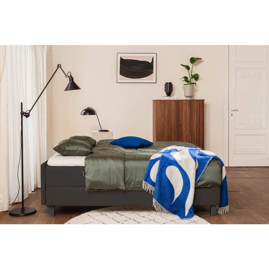 BRUNO Premium Boxspring200x200cm in Zwart / Antraciet | Matrashardheid: Links H2 / Rechts H3 | Meervoudig bekroond voor design en kwaliteit afbeelding 1