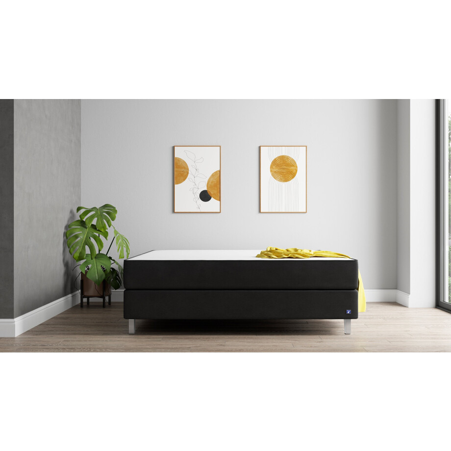 BRUNO Premium Boxspring 200x200cm in Zwart / Antraciet | Matrashardheid: Links H3 / Rechts H2 | Meervoudig bekroond voor design en kwaliteit afbeelding 1