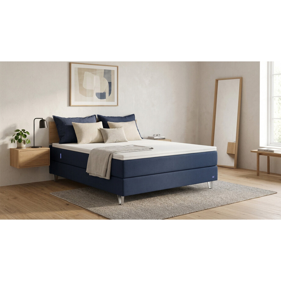 BRUNO Premium Boxspring 180x200cm in Blauw | Matrashardheid: Links H2 / Rechts H3 | Meervoudig bekroond voor design en kwaliteit afbeelding 1
