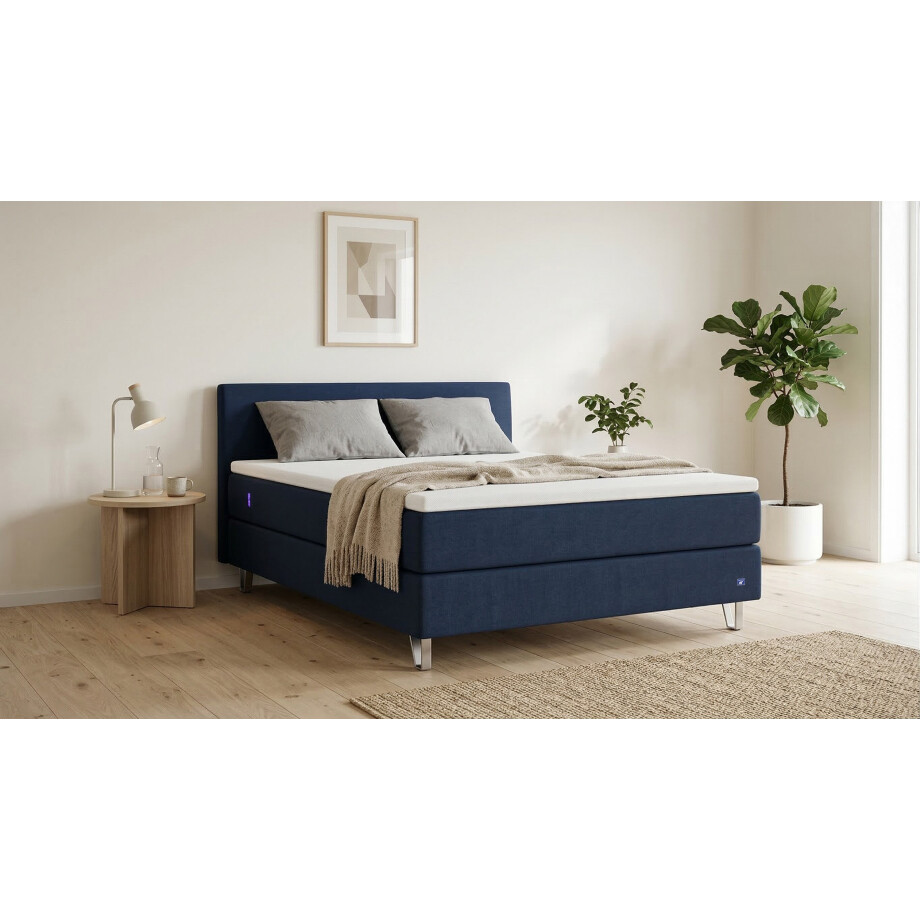 BRUNO Premium Boxspring 180x200cm in Blauw | Matrashardheid: Links H2 / Rechts H3 | Meervoudig bekroond voor design en kwaliteit afbeelding 1