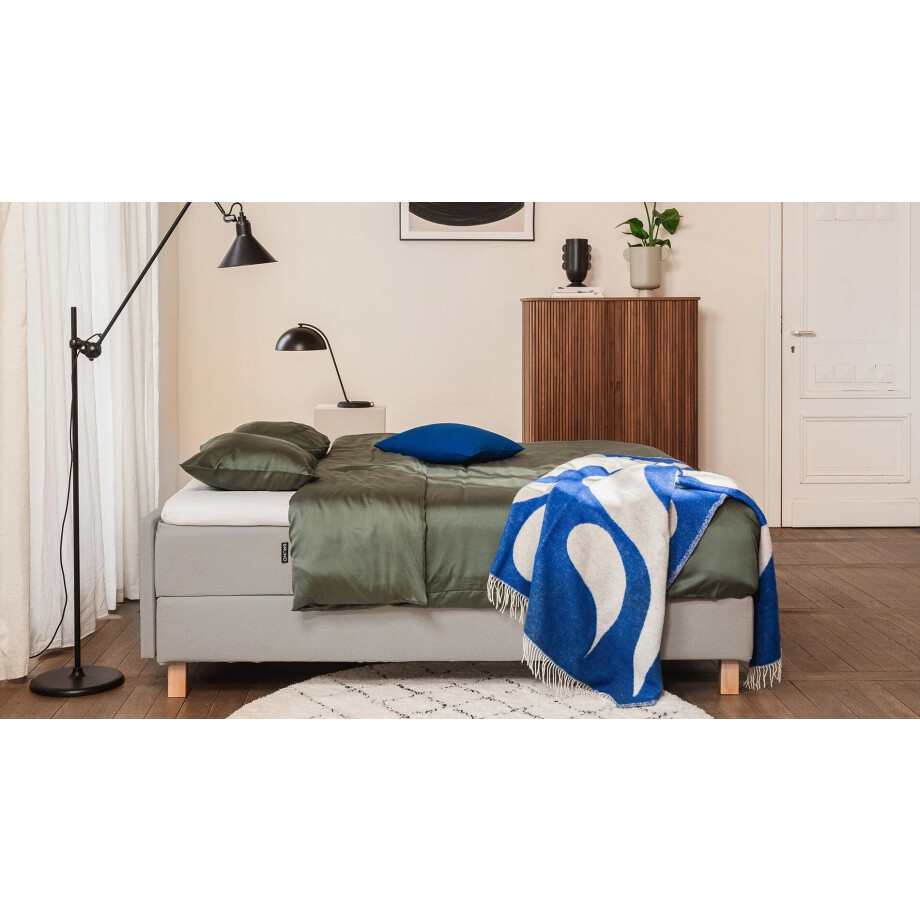 BRUNO Premium Boxspring 180x200cm in Lichtgrijs | Matrashardheid: Links H2 / Rechts H3 | Meervoudig bekroond voor design en kwaliteit afbeelding 1