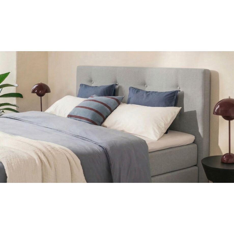 BRUNO Premium Boxspring 200x200cm in Lichtgrijs | Matrashardheid: Links H3 / Rechts H3 | Meervoudig bekroond voor design en kwaliteit afbeelding 1