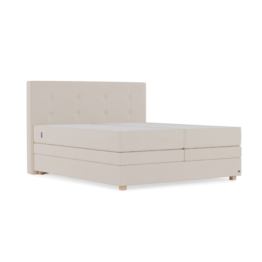 BRUNO Original boxspring met opbergruimte 200x200cm in Beige | Ruimtebestarend en zelf samen te stellen afbeelding 1