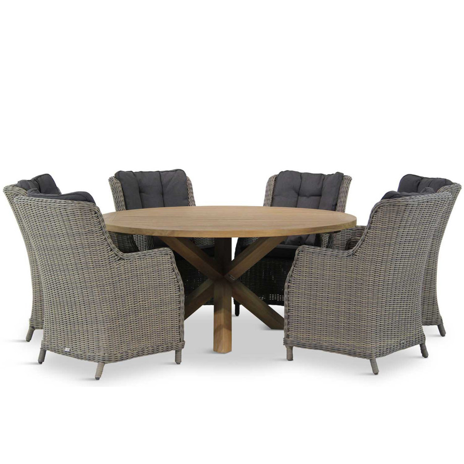 Garden Collections Buckingham/Sand City rond 160 cm dining tuinset 7-delig afbeelding 1