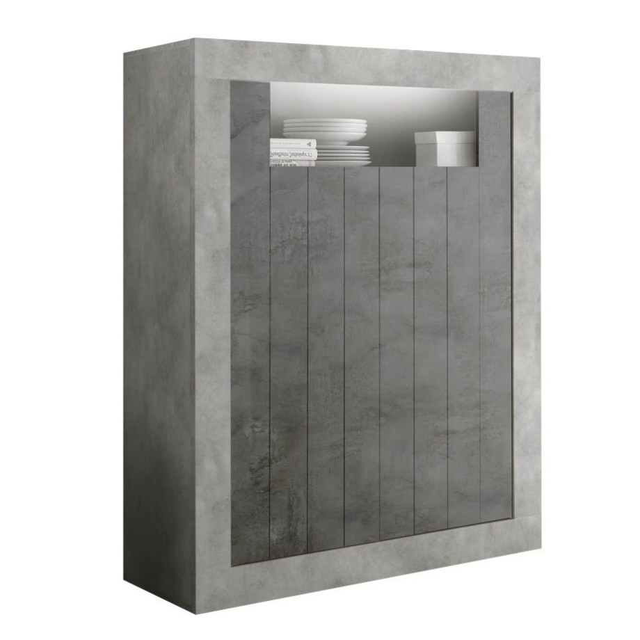 Buffetkast Urbino 144 cm hoog in grijs beton met oxid afbeelding 1