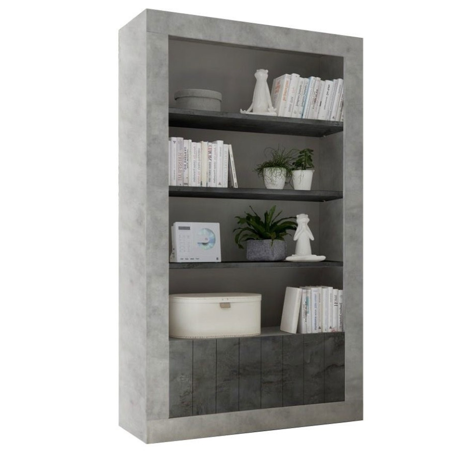 Buffetkast Urbino 190 cm hoog in grijs beton met oxid afbeelding 1