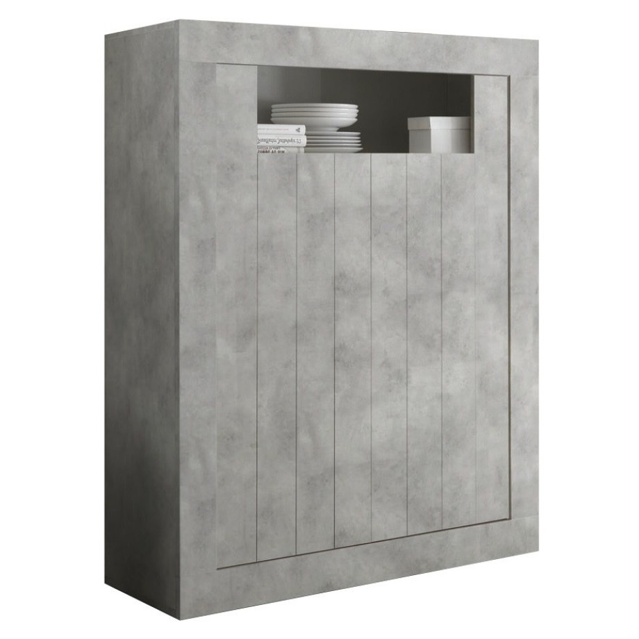 Buffetkast Urbino 144 cm hoog in grijs beton afbeelding 1