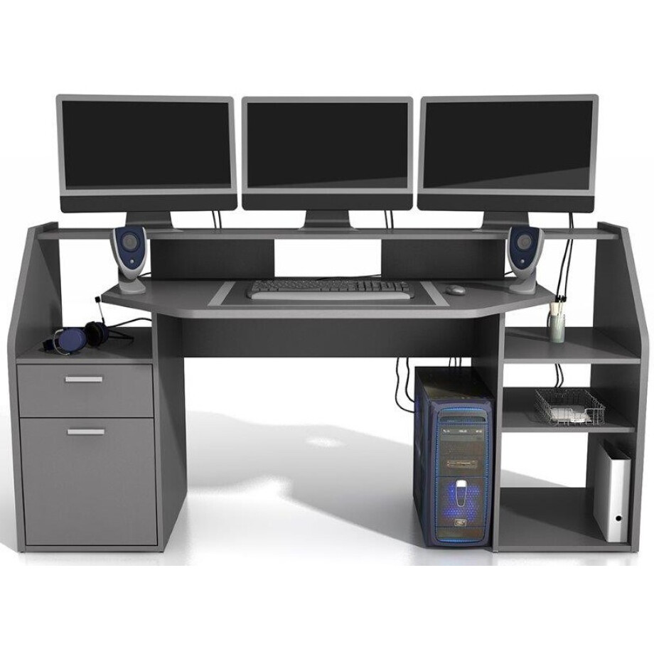 Gaming Bureau Zocker 180 cm breed antraciet Gaming Bureau Zocker 180 cm breed antraciet afbeelding 1