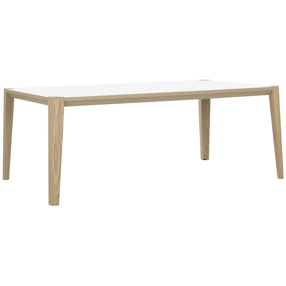 Bureau tafel Absolu 200 cm breed in wit met eiken afbeelding 1