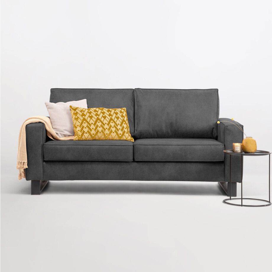 Sohome 3-zits Bank 'Mathew' Microleder, kleur antraciet Sohome 3-zits Bank 'Mathew' Microleder, kleur antraciet afbeelding 1