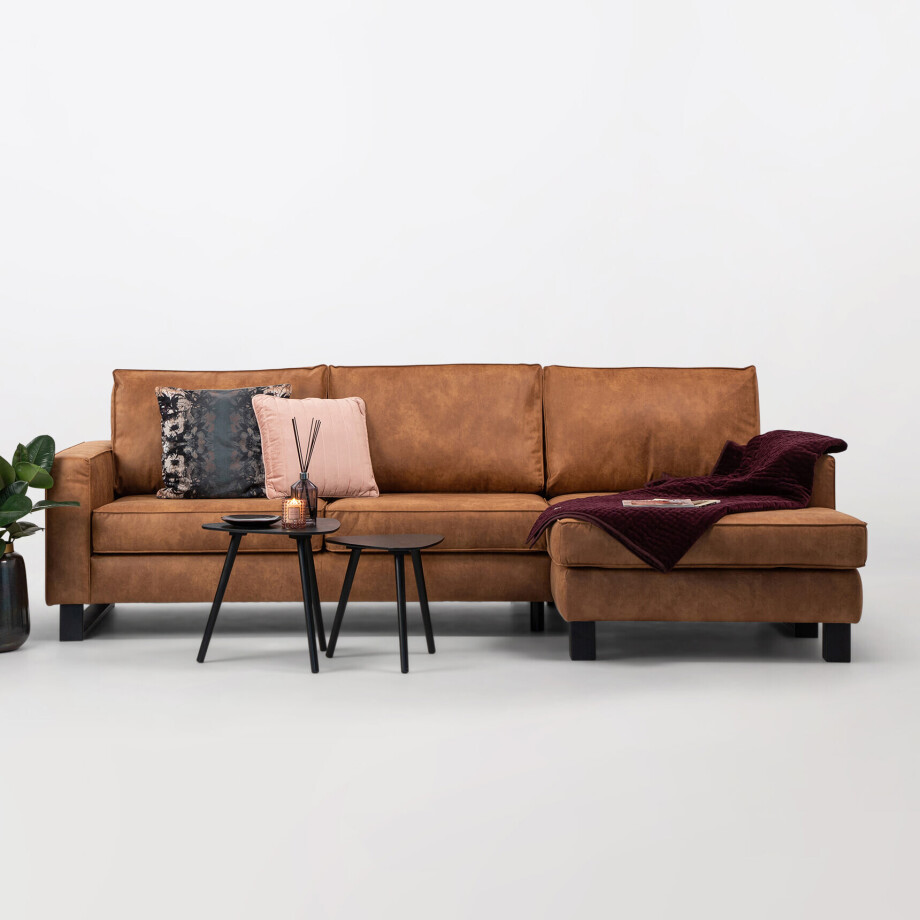 Sohome Loungebank 'Mathew' Rechts, Microleder, kleur cognac Sohome Loungebank 'Mathew' Rechts, Microleder, kleur cognac afbeelding 1