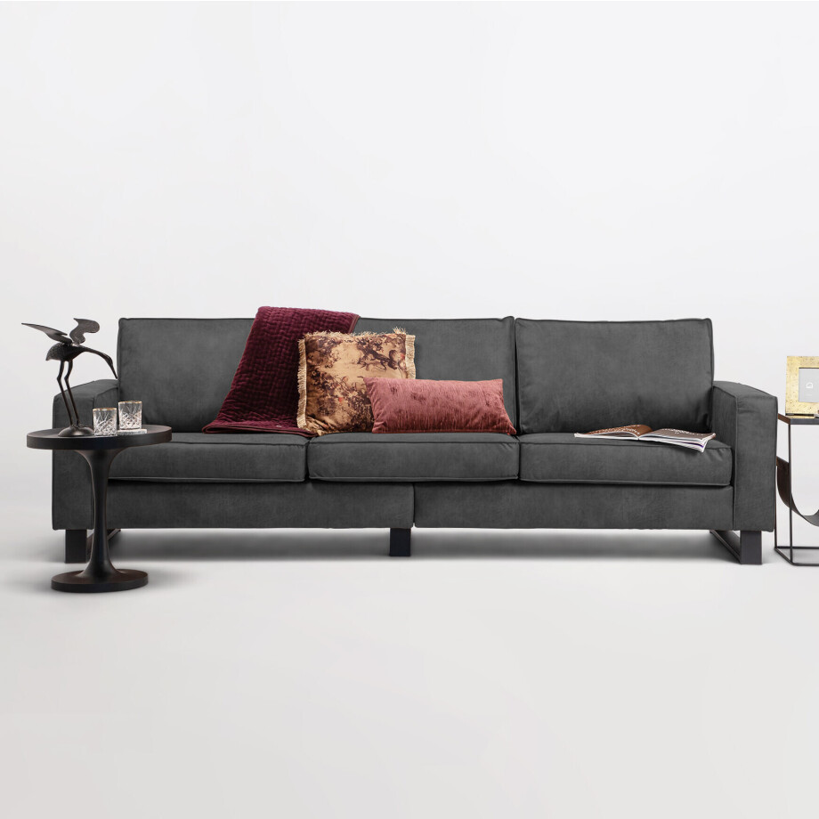 Sohome 5-zits Bank 'Mathew' Microleder, kleur antraciet Sohome 5-zits Bank 'Mathew' Microleder, kleur antraciet afbeelding 1