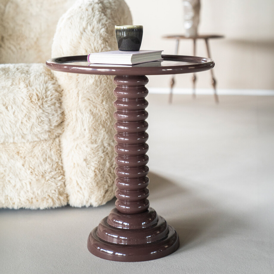 By-Boo Bijzettafel 'Basco' 47cm, kleur Bruin afbeelding 1