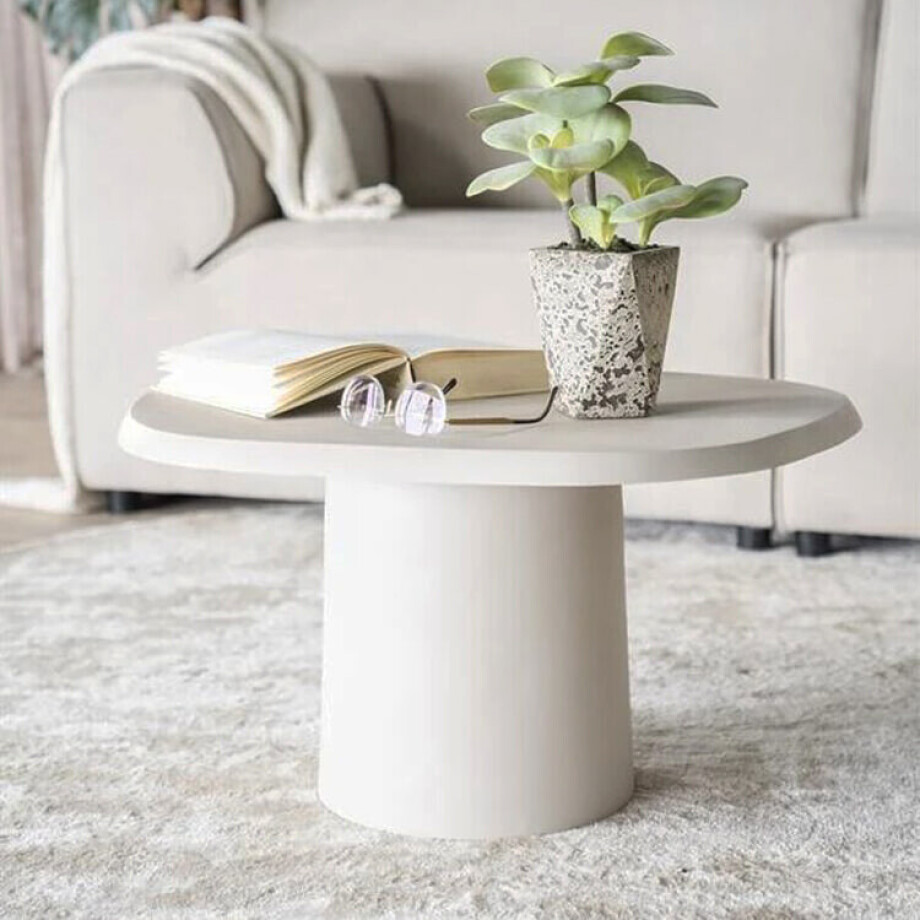 By-Boo Bijzettafel 'Sten' 57 x 71cm, kleur Beige afbeelding 