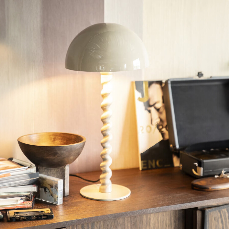 By-Boo Tafellamp 'Luox' 50cm hoog, kleur Beige afbeelding 1