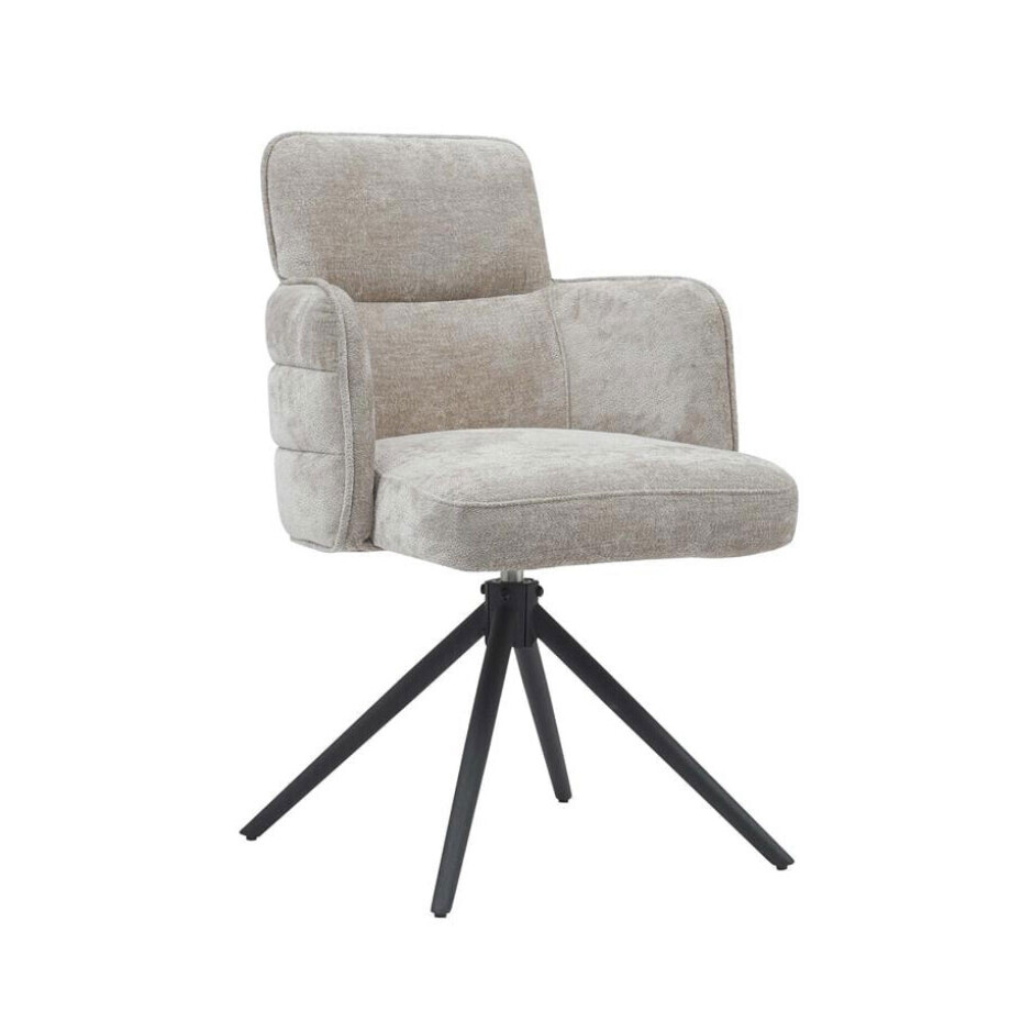 Tower Living Draaibare Eetkamerstoel 'Rumo' kleur Beige Tower Living Draaibare Eetkamerstoel 'Rumo' kleur Beige afbeelding 1