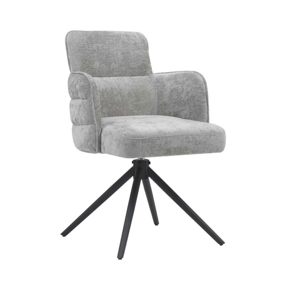 Tower Living Draaibare Eetkamerstoel 'Rumo' kleur Lichtgrijs Tower Living Draaibare Eetkamerstoel 'Rumo' kleur Lichtgrijs afbeelding 1