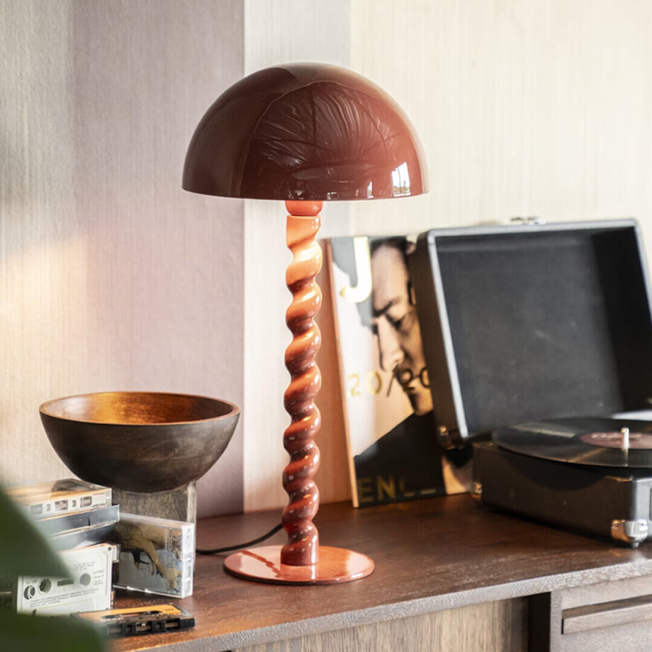 By-Boo Tafellamp 'Luox' 50cm hoog, kleur Koraalrood By-Boo Tafellamp 'Luox' 50cm hoog, kleur Koraalrood afbeelding 1