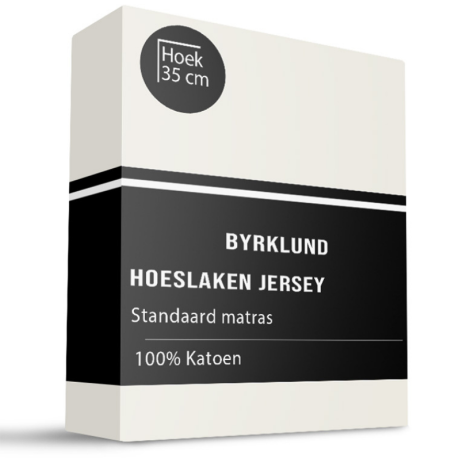 Hoeslaken Katoen - Jersey Stretch - Off White - 180x200cm - Off White - Byrklund - Dekbed-Discounter.nl afbeelding 