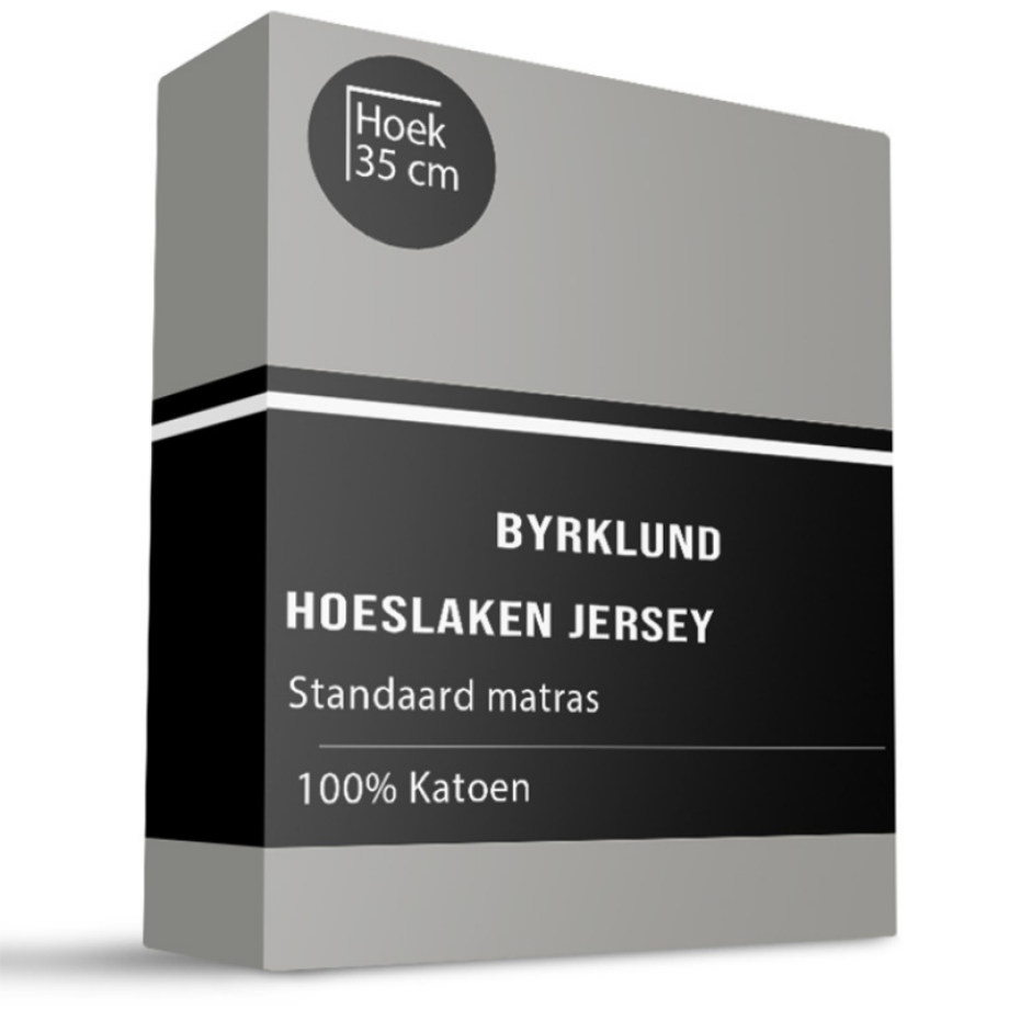 Hoeslaken Katoen - Jersey Stretch - Taupe - 90x200cm - Taupe - Byrklund - Dekbed-Discounter.nl afbeelding 