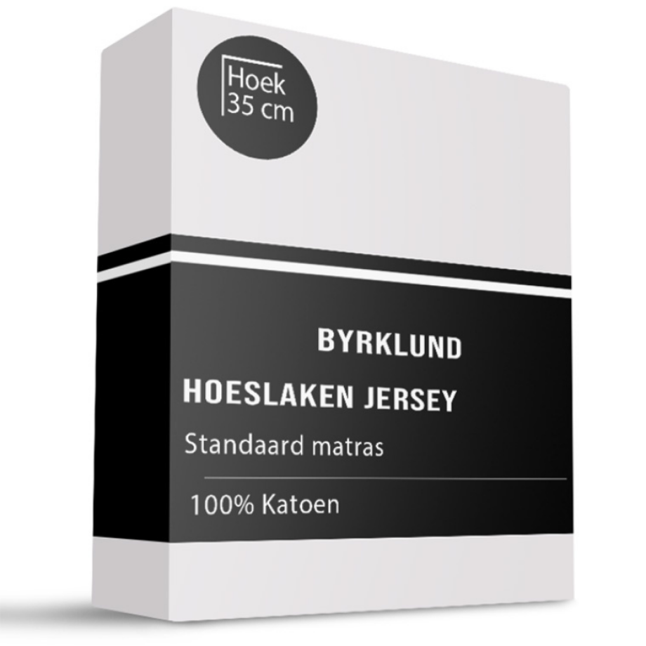 Hoeslaken Katoen - Jersey Stretch - Wit - 90x220cm - Wit - Byrklund - Dekbed-Discounter.nl afbeelding 