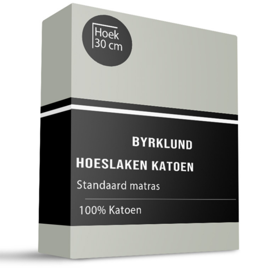 Hoeslaken Katoen - 160x200cm - Grijsgroen - Byrklund - Dekbed-Discounter.nl Hoeslaken Katoen - 160x200cm - Grijsgroen - Byrklund - Dekbed-Discounter.nl afbeelding