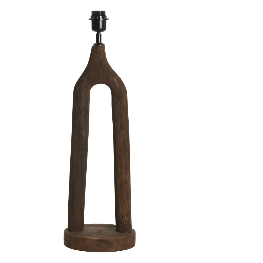 Light & Living Tafellamp 'Xitta' Mangohout, 55cm, kleur Donkerbruin (excl. kap) afbeelding 1