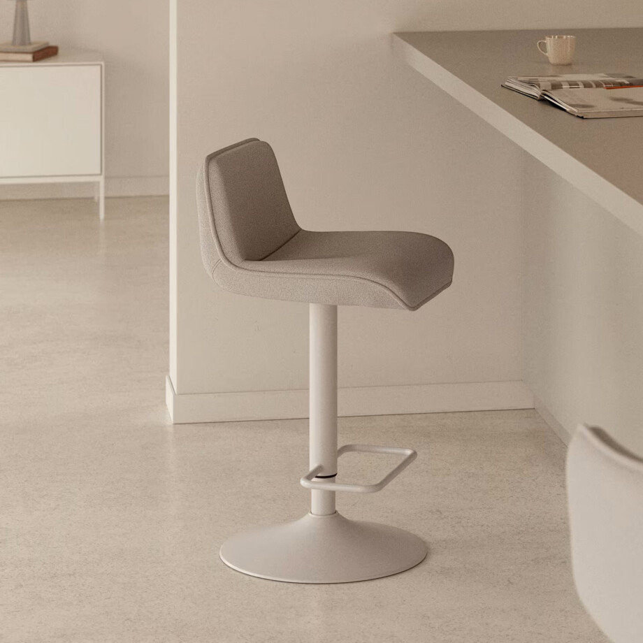 Kave Home Barkruk 'Zend' Chenille, kleur Beige afbeelding 1