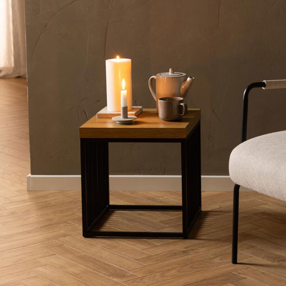 Bendt Bijzettafel 'Esme' Eiken, 40 x 40cm afbeelding 1