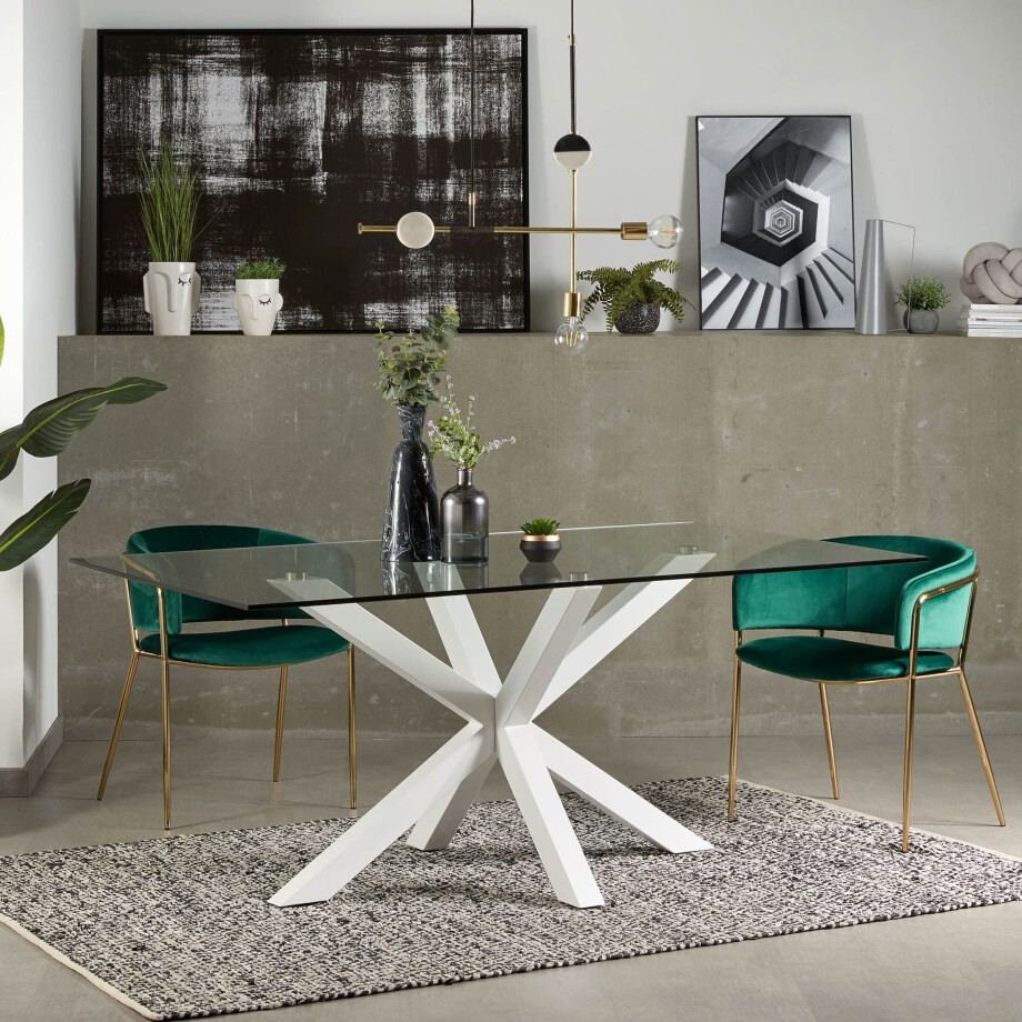 Kave Home Eettafel 'Argo' wit, 180 x 100cm Kave Home Eettafel 'Argo' wit, 180 x 100cm afbeelding