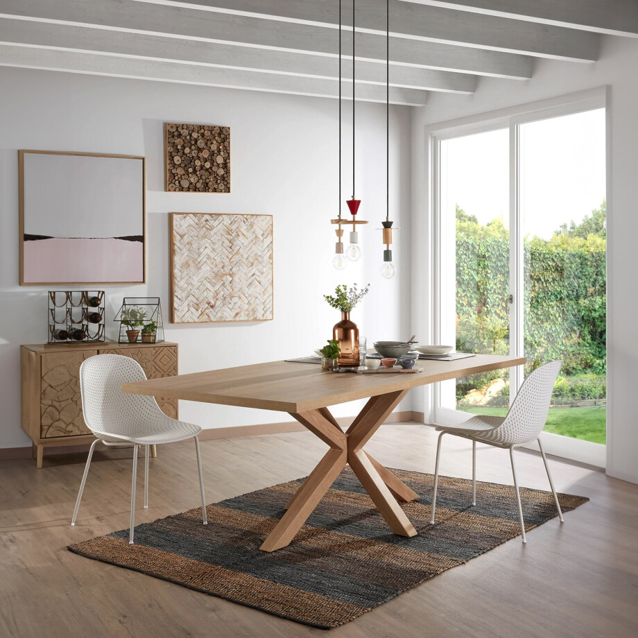 Kave Home Eettafel 'Argo' Eiken, 180 x 100cm, kleur Naturel Kave Home Eettafel 'Argo' Eiken, 180 x 100cm, kleur Naturel afbeelding 1