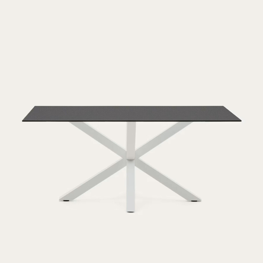 Kave Home Eettafel 'Argo' Glas, 160 x 90cm, kleur Zwart Kave Home Eettafel 'Argo' Glas, 160 x 90cm, kleur Zwart afbeelding 1
