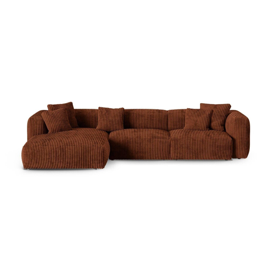 Modulaire hoekbank Martina links ribstof | Micadoni Home afbeelding 1