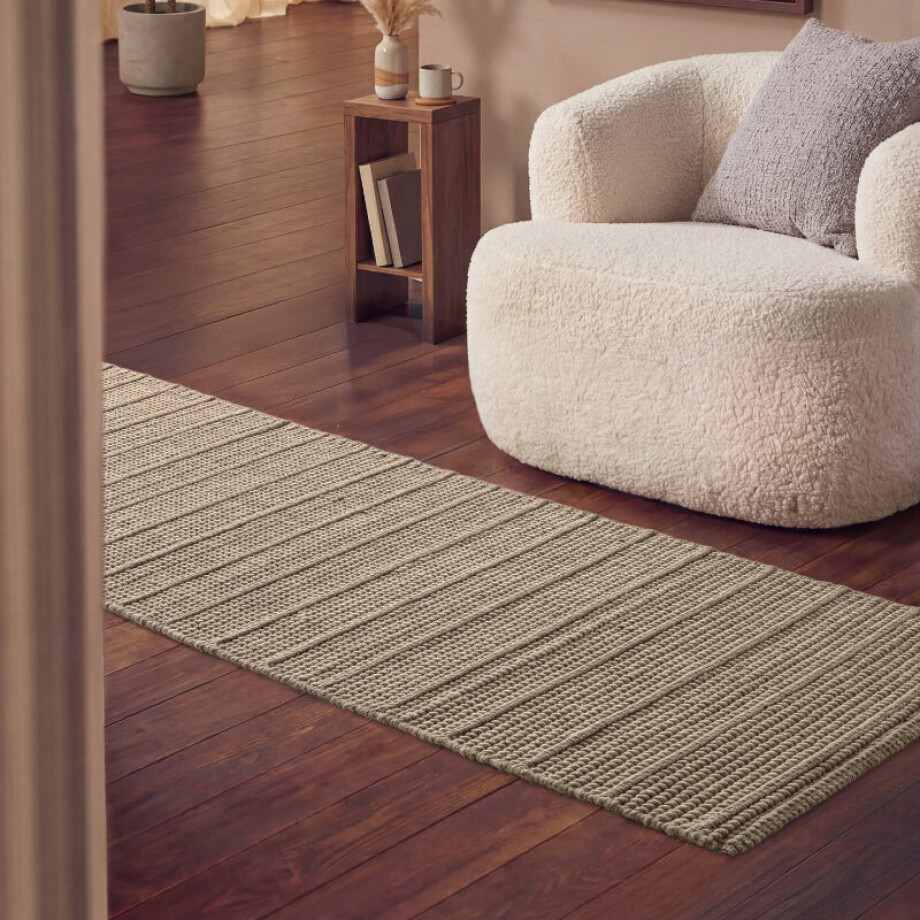 Vloerkleed Parker Rechthoekig - Beige 250x80cm - Wol - Dekbed-Discounter.nl Vloerkleed Parker Rechthoekig - Beige 250x80cm - Wol - Dekbed-Discounter.nl afbeelding
