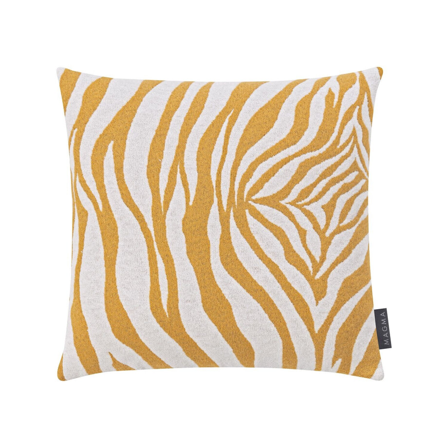 MAGMA Kussenhoes ZEBRA (Mosterdgeel, 50 x 50 cm) afbeelding 1