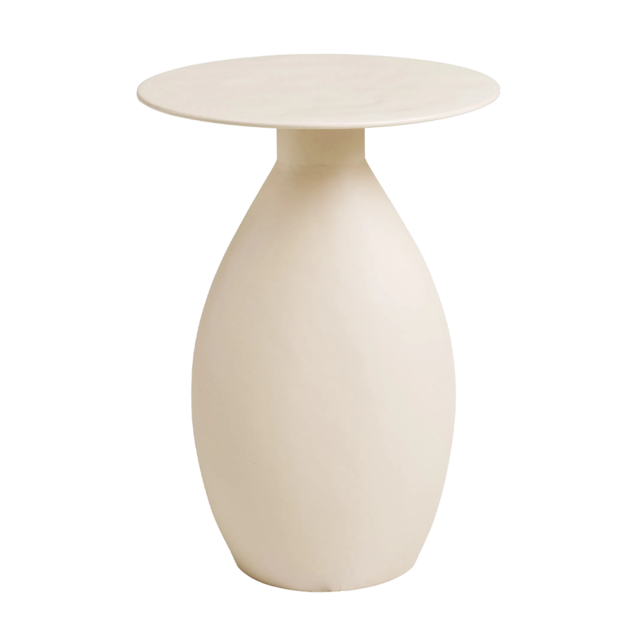 Calvin metalen bijzettafel gebroken wit - Ø36 x 50 cm afbeelding 1