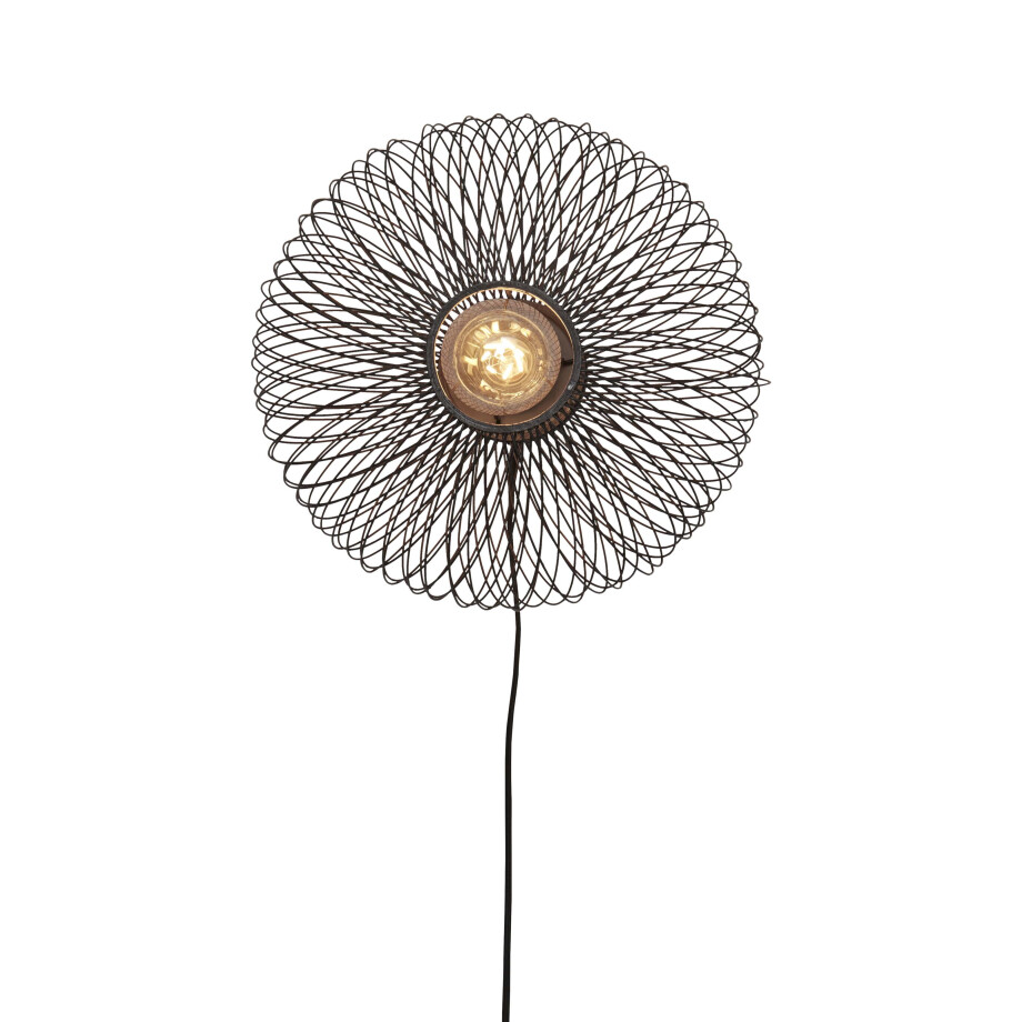 GOOD&MOJO Wandlamp 'Cango' Bamboe, 40cm, kleur Zwart GOOD&MOJO Wandlamp 'Cango' Bamboe, 40cm, kleur Zwart afbeelding 1