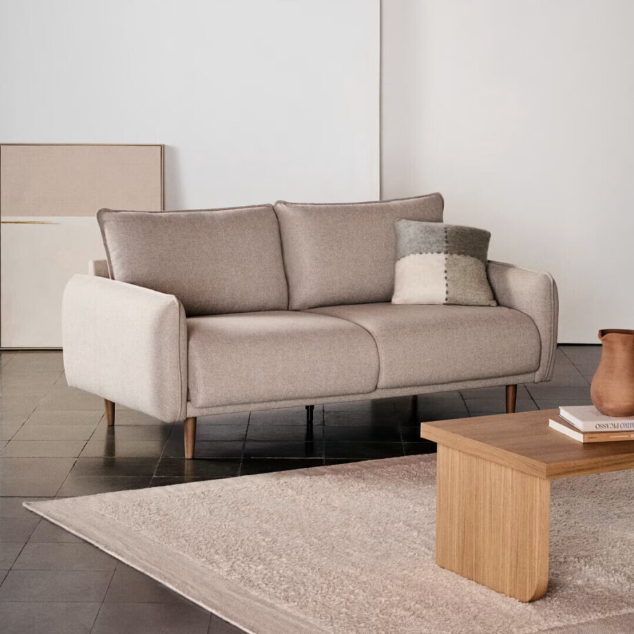 Kave Home 2-zits Bank 'Carlota' Structuurstof, kleur Beige afbeelding 1