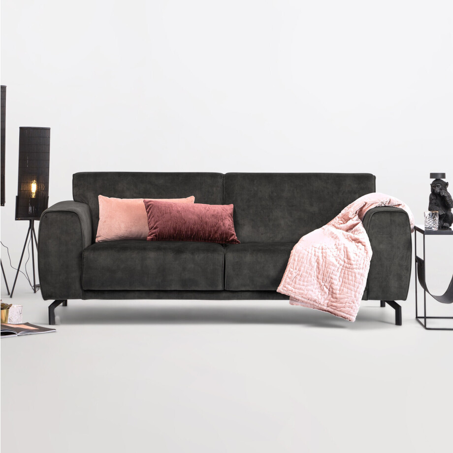 Sohome 3-zits Bank 'Jill' Velvet, kleur antraciet Sohome 3-zits Bank 'Jill' Velvet, kleur antraciet afbeelding 1