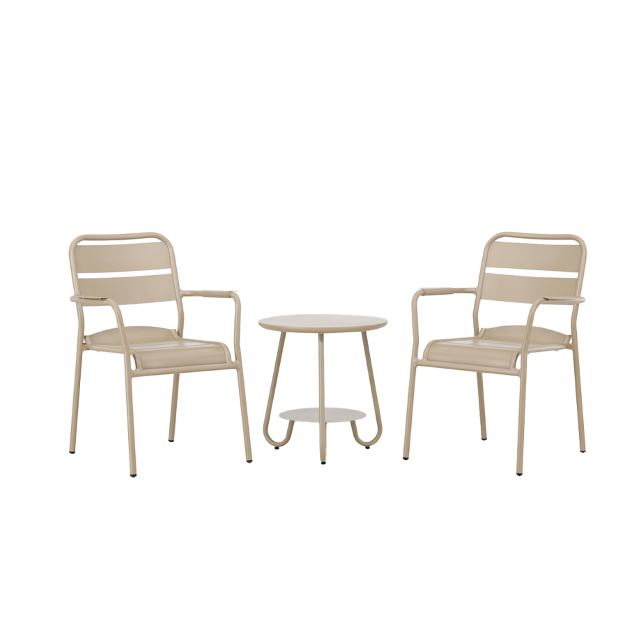 Caro aluminium tuin bistroset beige Caro aluminium tuin bistroset beige afbeelding 1