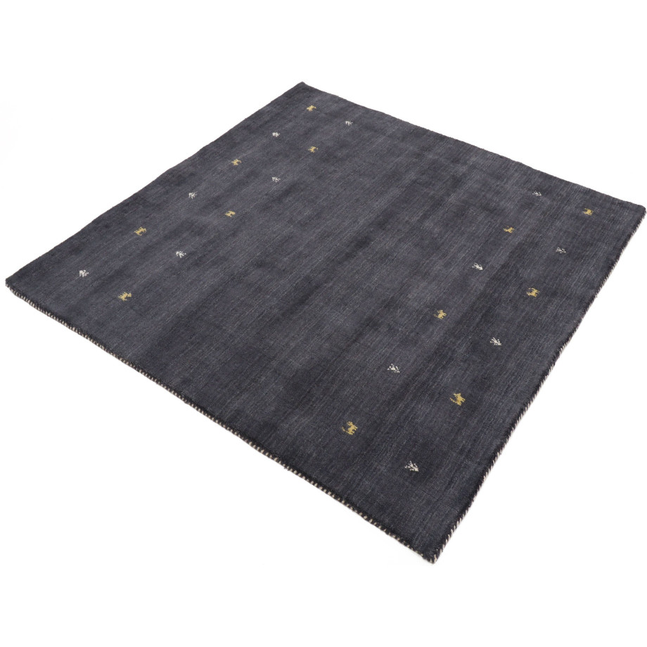 carpetfine Wollen kleed Gabbeh-Uni zuivere wol, met de hand geweven, gabbeh loom diermotief, speciaal model vierkant afbeelding 1